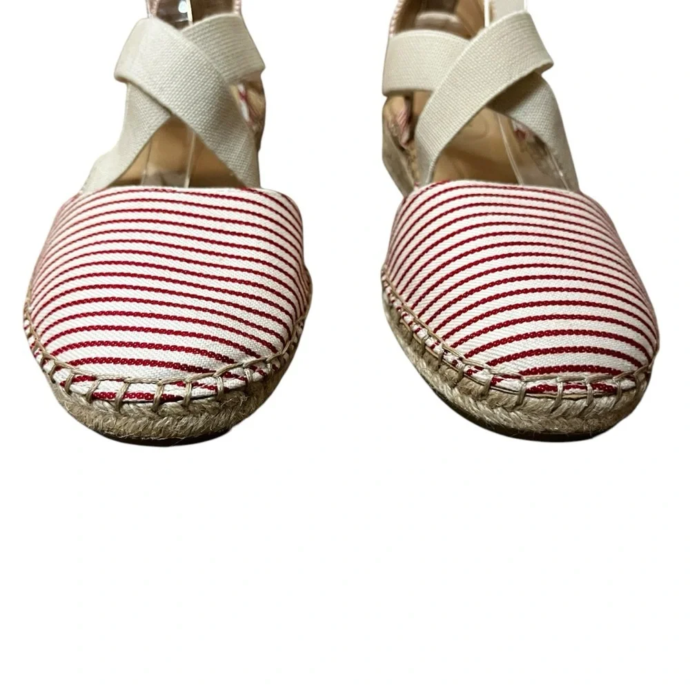 Abella True Comfort red striped espadrille shoes size 8.5